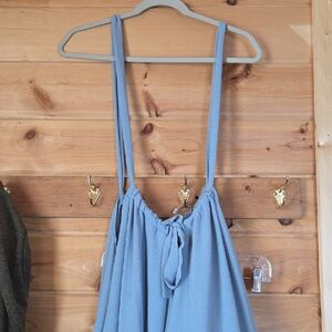 Flowy Blue Wide Leg Dress Pants